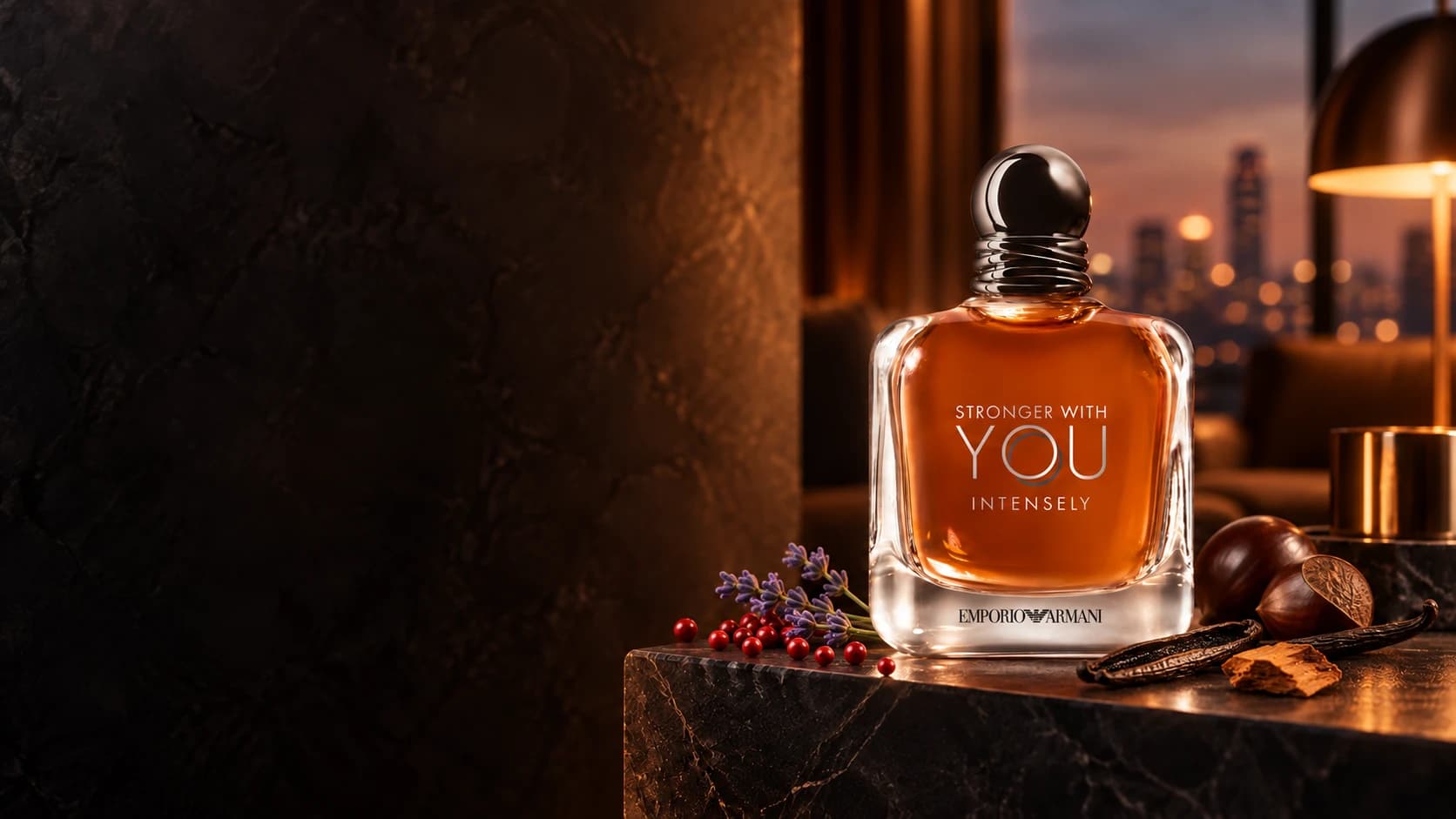 Stronger With You Intensely bottle in a warm evening setting